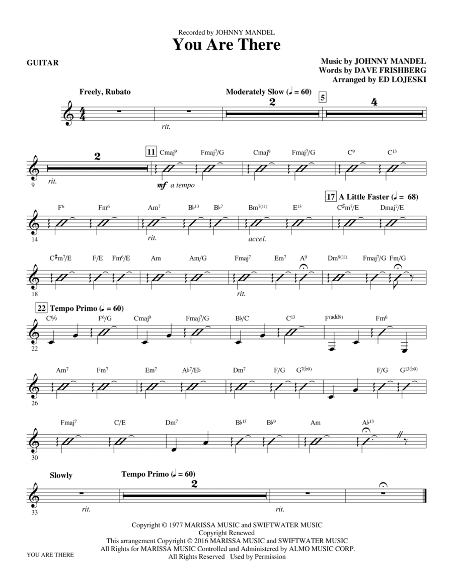 You Are There - Guitar Choir scores gallery preview page 1