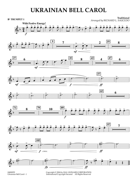 Ukrainian Bell Carol (arr. Richard L. Saucedo) - Bb Trumpet 1