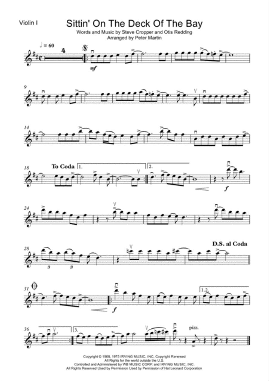(Sittin' On) The Dock Of The Bay String Quartet scores gallery preview page 3