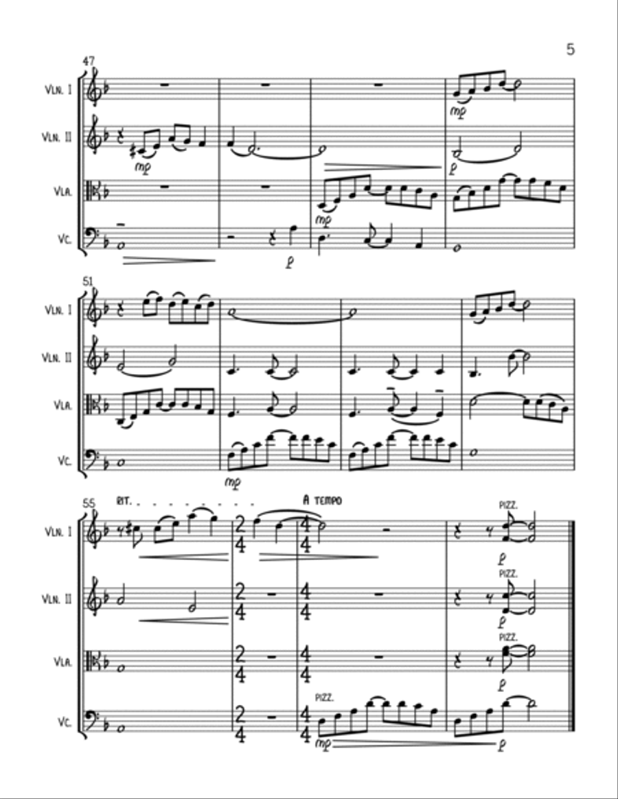 City Of Stars String Quartet scores gallery preview page 5