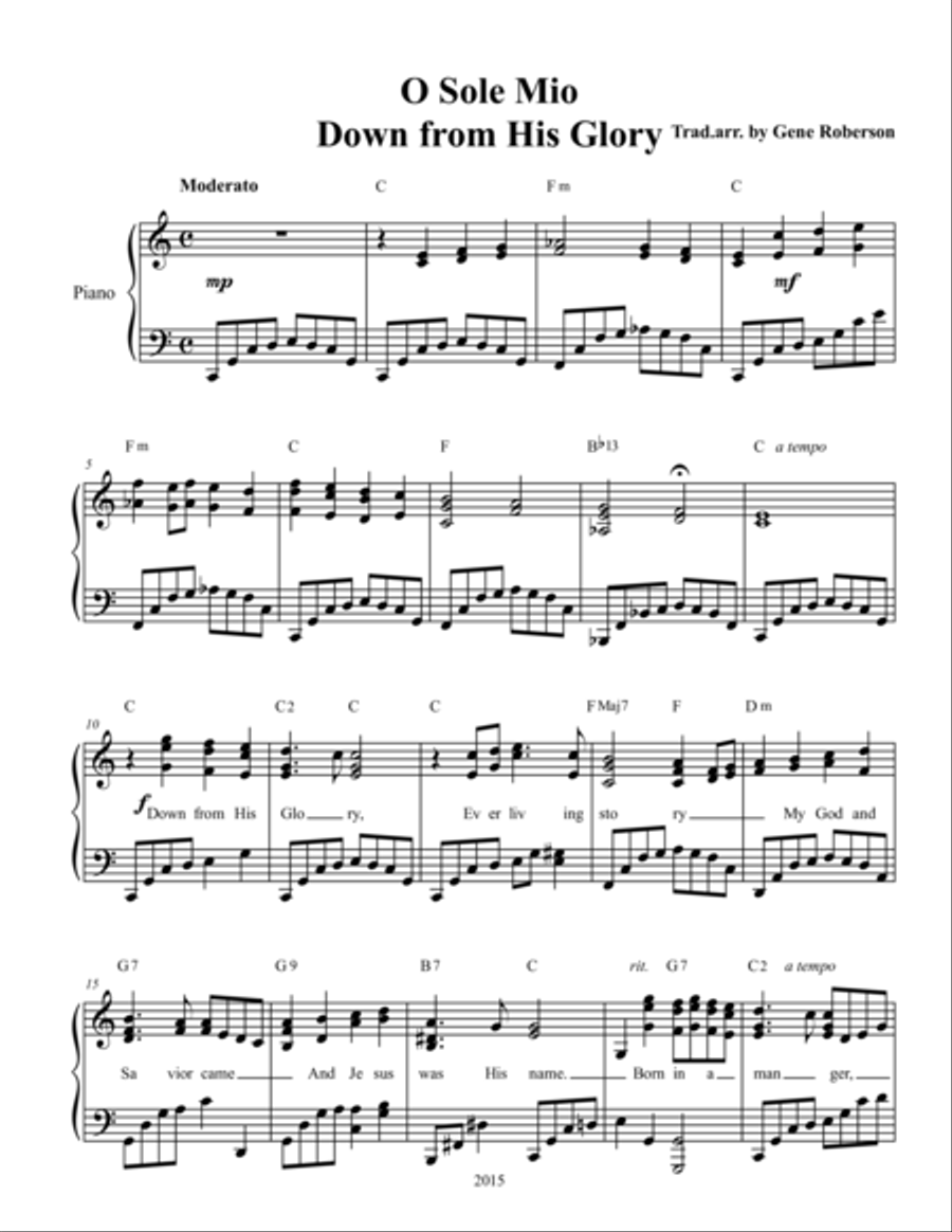 O Sole Mio - Down From His Glory Voice scores gallery preview page 1