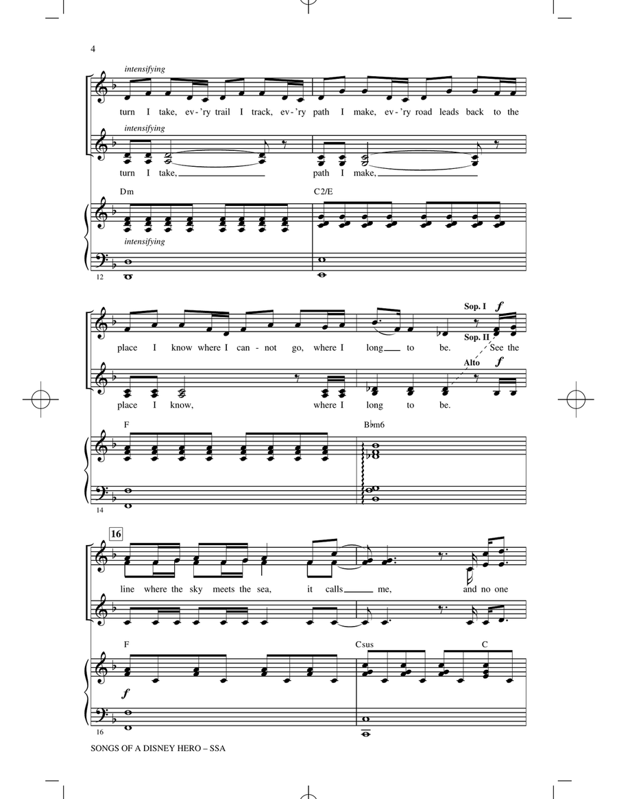 Songs of a Disney Hero SSA scores gallery preview page 3