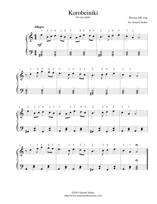 Korobeiniki (Korobushka) - for easy piano