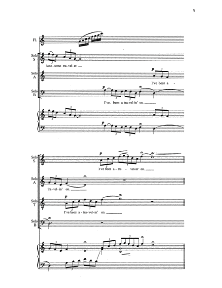 American Ballads: 1. Lonesome Traveler 4-Part scores gallery preview page 3