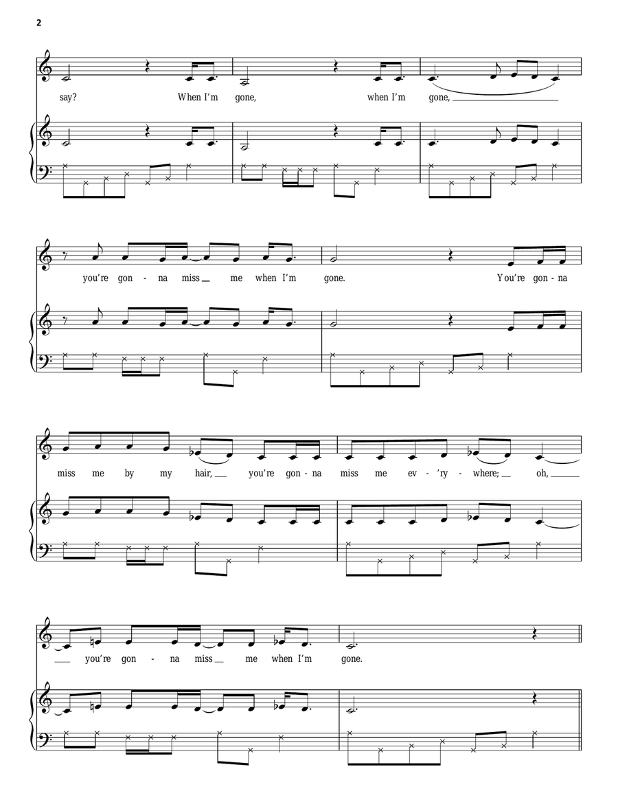 Cups (When I'm Gone) Piano, Vocal scores gallery preview page 2