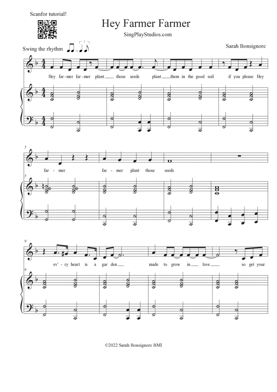 Hey Farmer Farmer Voice scores gallery preview page 1