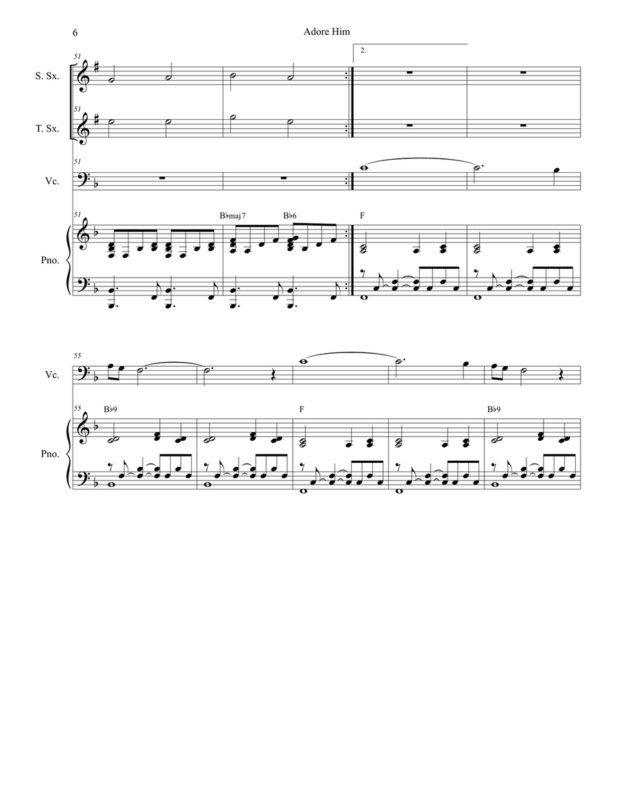 Adore Him Woodwind Duet scores gallery preview page 6