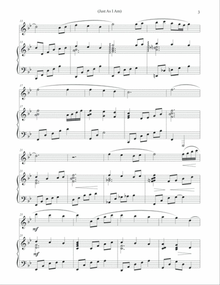 Just As I Am (Piano & Flute) Just As I Am (Piano & Flute) Flute Solo scores gallery preview page 3