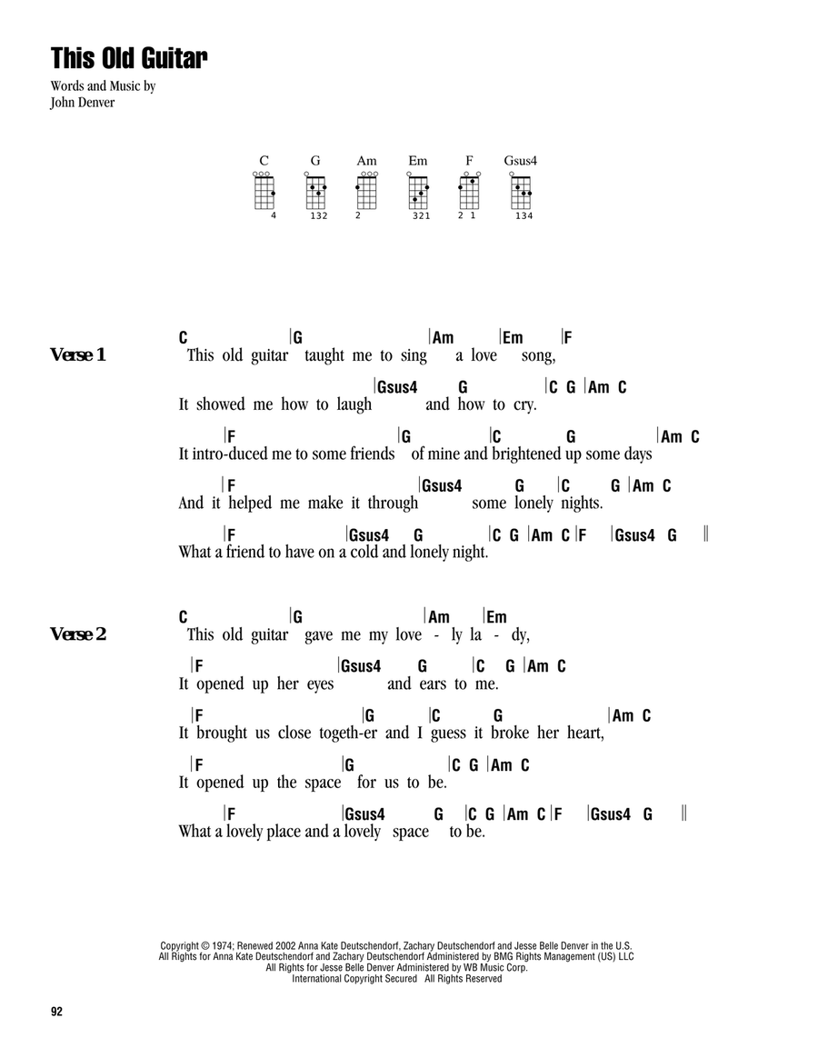 This Old Guitar Ukulele scores gallery preview page 1