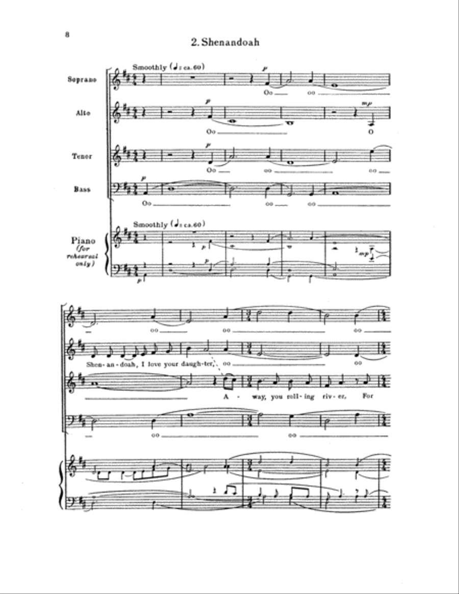 Two Chanties: 1. Blood Red Roses: 2. Shenandoah 4-Part scores gallery preview page 11