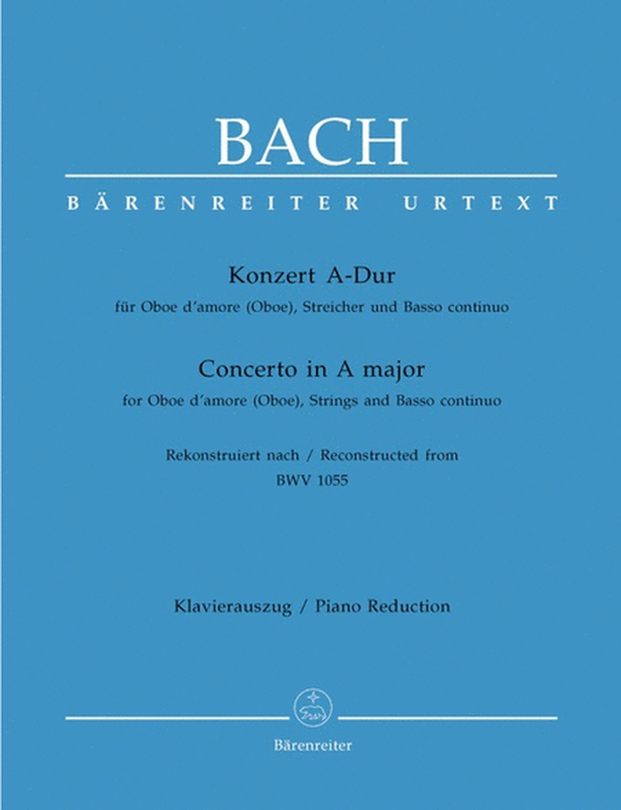 Bach - Concerto A Major From Bwv 1055 Oboe D'Amore/Piano