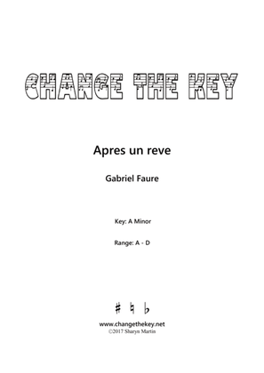 Book cover for Apres un reve - A Minor
