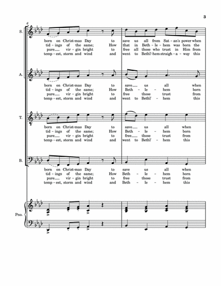 Five Christmas Songs - SATB Choir with optional Piano accompaniment image number null