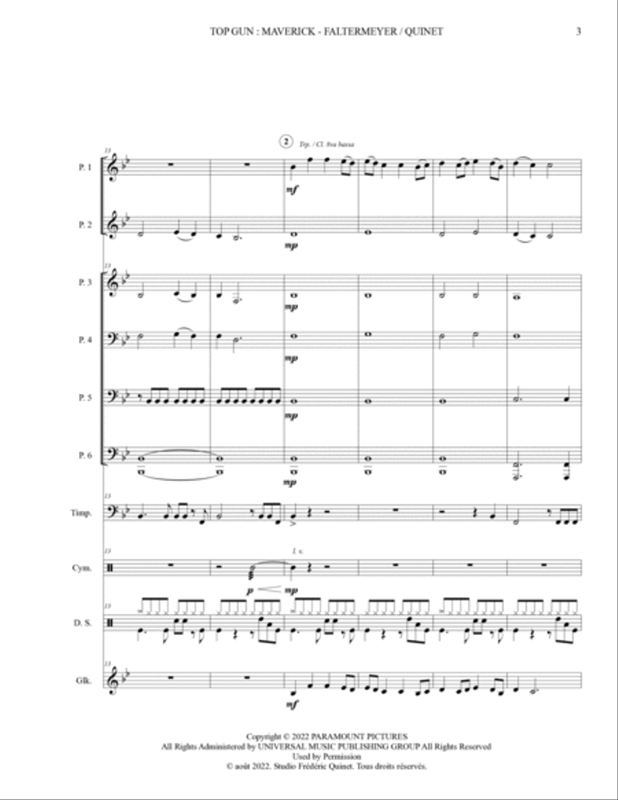 Top Gun: Maverick (main Theme) Concert Band scores gallery preview page 3