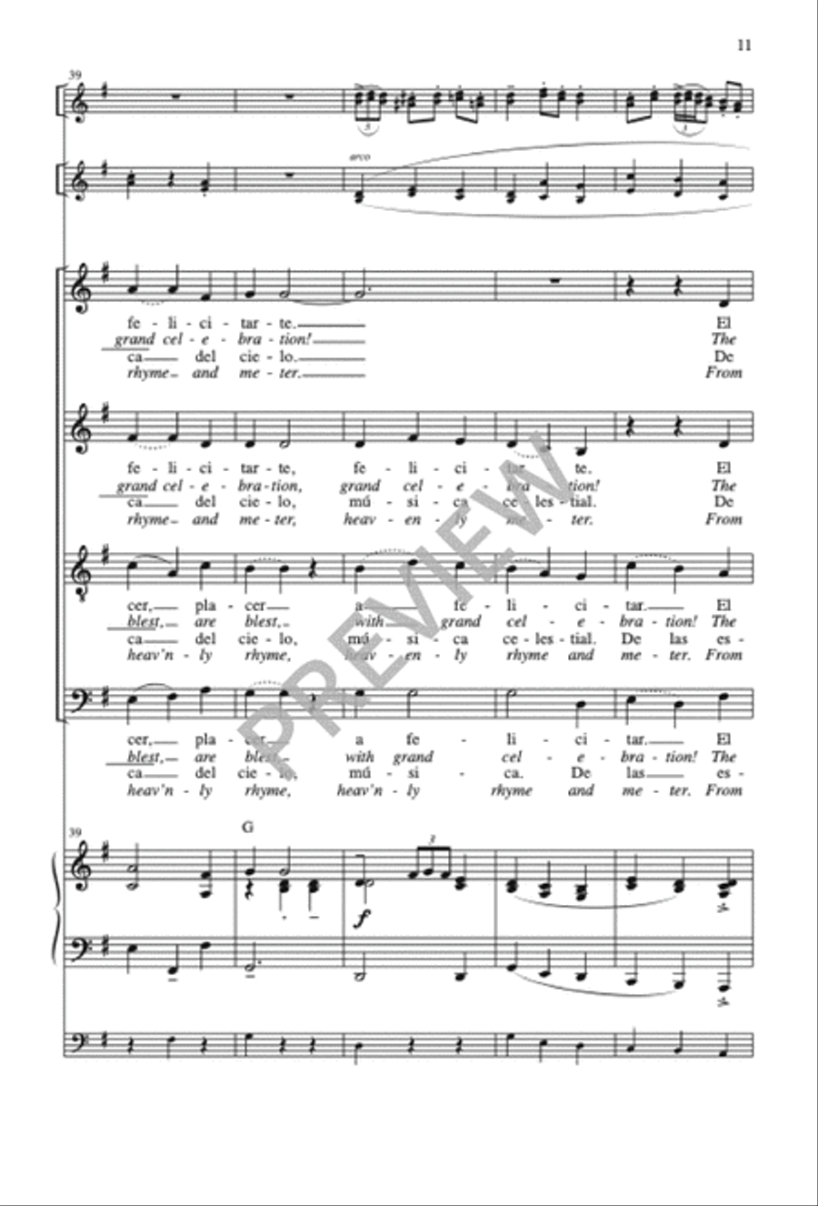 Las Mañanitas / The Morning Song 4-Part scores gallery preview page 12
