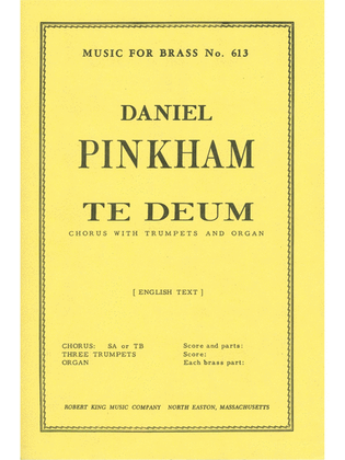 Book cover for Pinkham Daniel Te Deum Brass Ensemble Score/parts