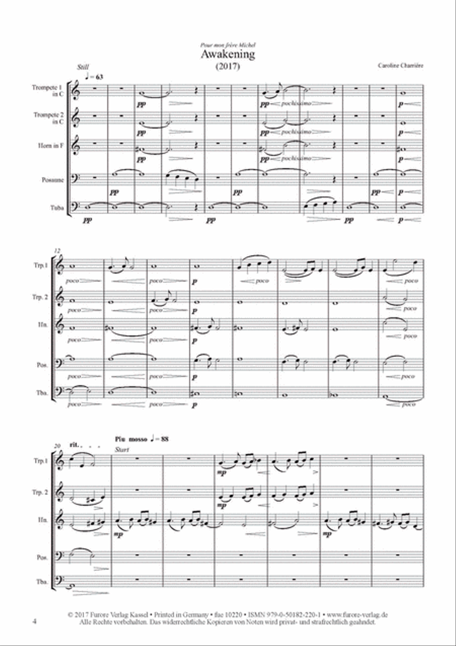 Awakening Awakening Brass Quintet scores gallery preview page 2