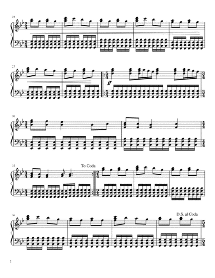Never Give Up Piano Solo scores gallery preview page 2