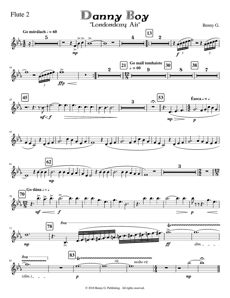 Danny Boy for Concert Band -- Parts Concert Band - Digital Sheet Music page 4