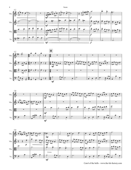Carol of the Bells - Pentatonix style - String Quartet - Am