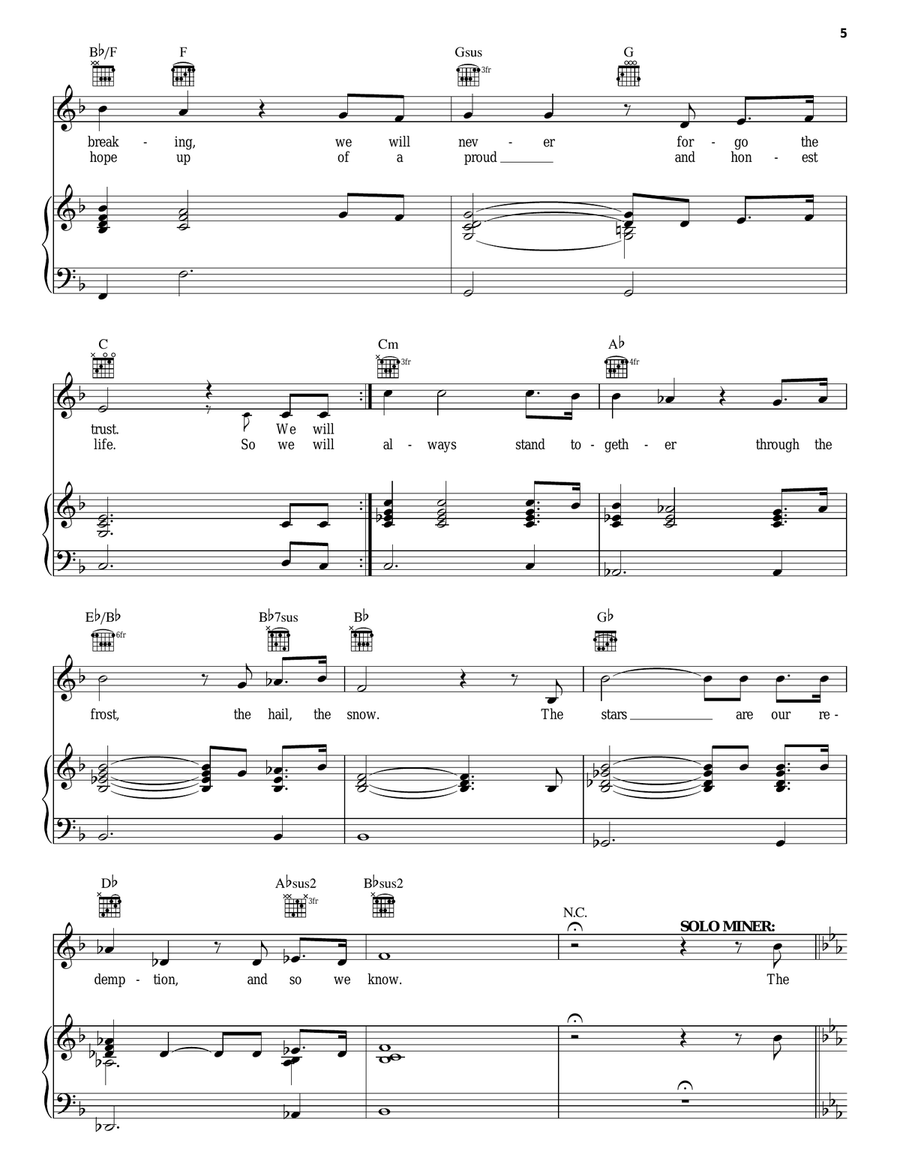 The Stars Look Down Piano, Vocal, Guitar scores gallery preview page 5