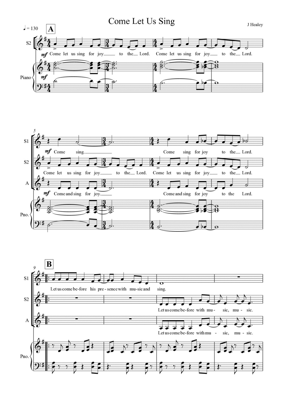 Come Let Us Sing SSA scores gallery preview page 1