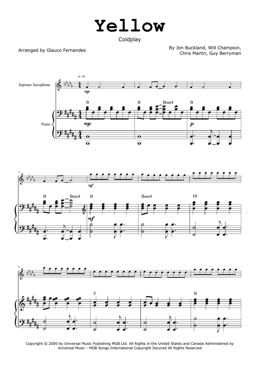 Yellow Chamber Music scores gallery preview page 1