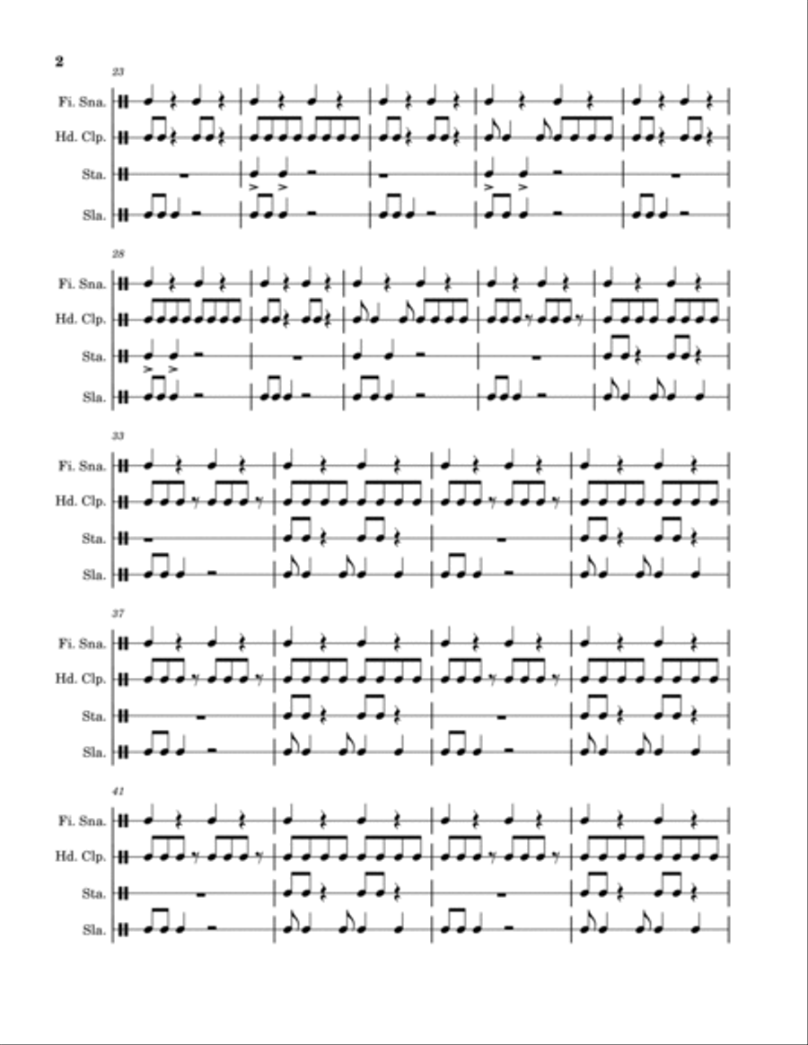 Snapping, Clapping, Hitting, and Stomping Percussion Ensemble scores gallery preview page 2