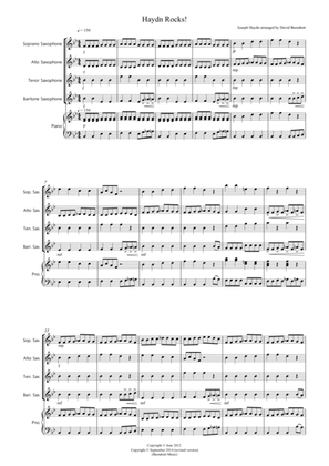 Haydn Rocks! for Saxophone Quartet