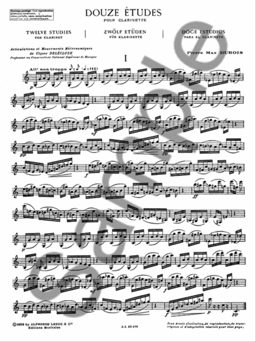 12 Etudes (clarinet Solo) Clarinet Solo scores gallery preview page 2