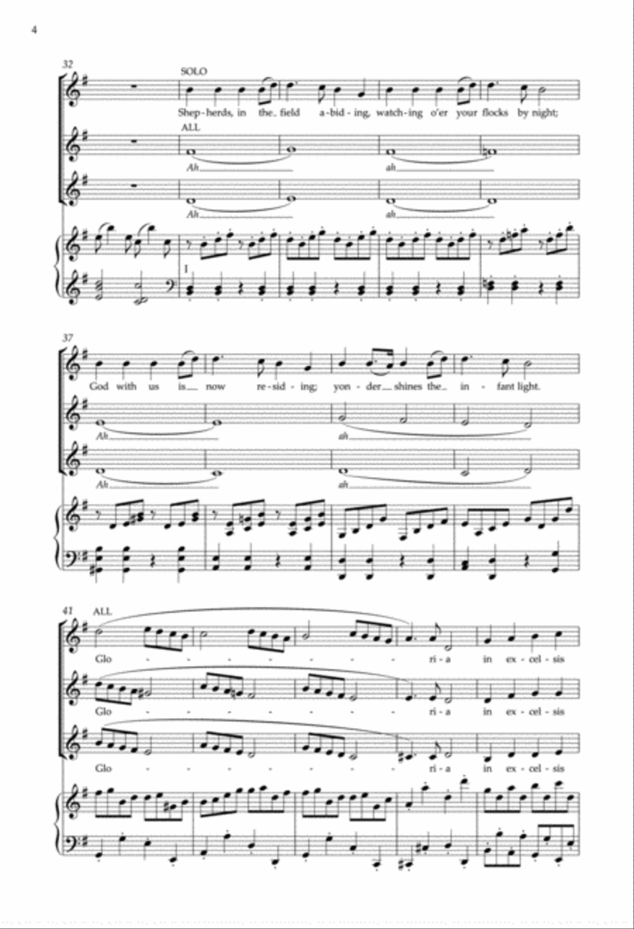 Angels from the Realms of Glory from Enchanted Carols SSA scores gallery preview page 4