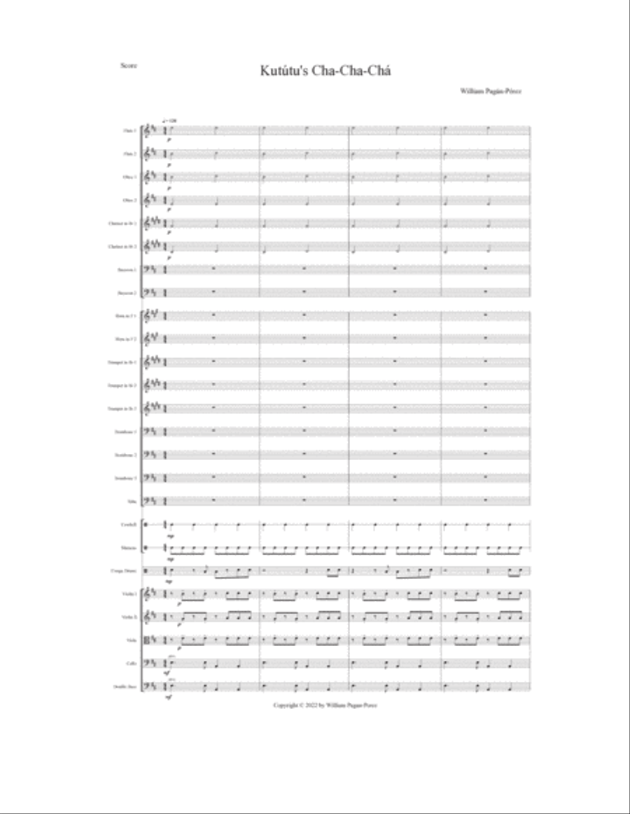 Kutútu's Cha-Cha-Chá Full Orchestra scores gallery preview page 2