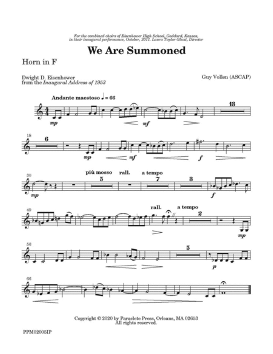 We Are Summoned Score scores gallery preview page 1