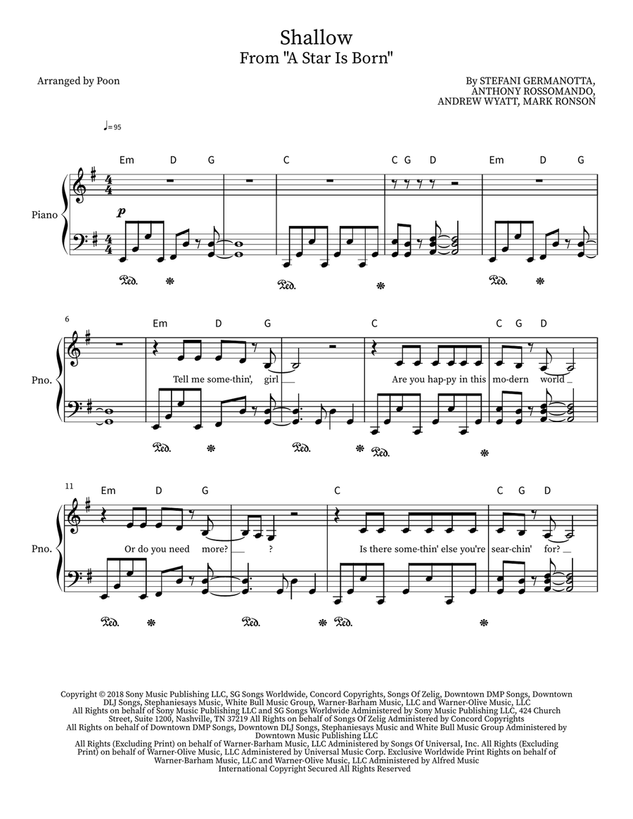 Shallow Piano scores gallery preview page 1