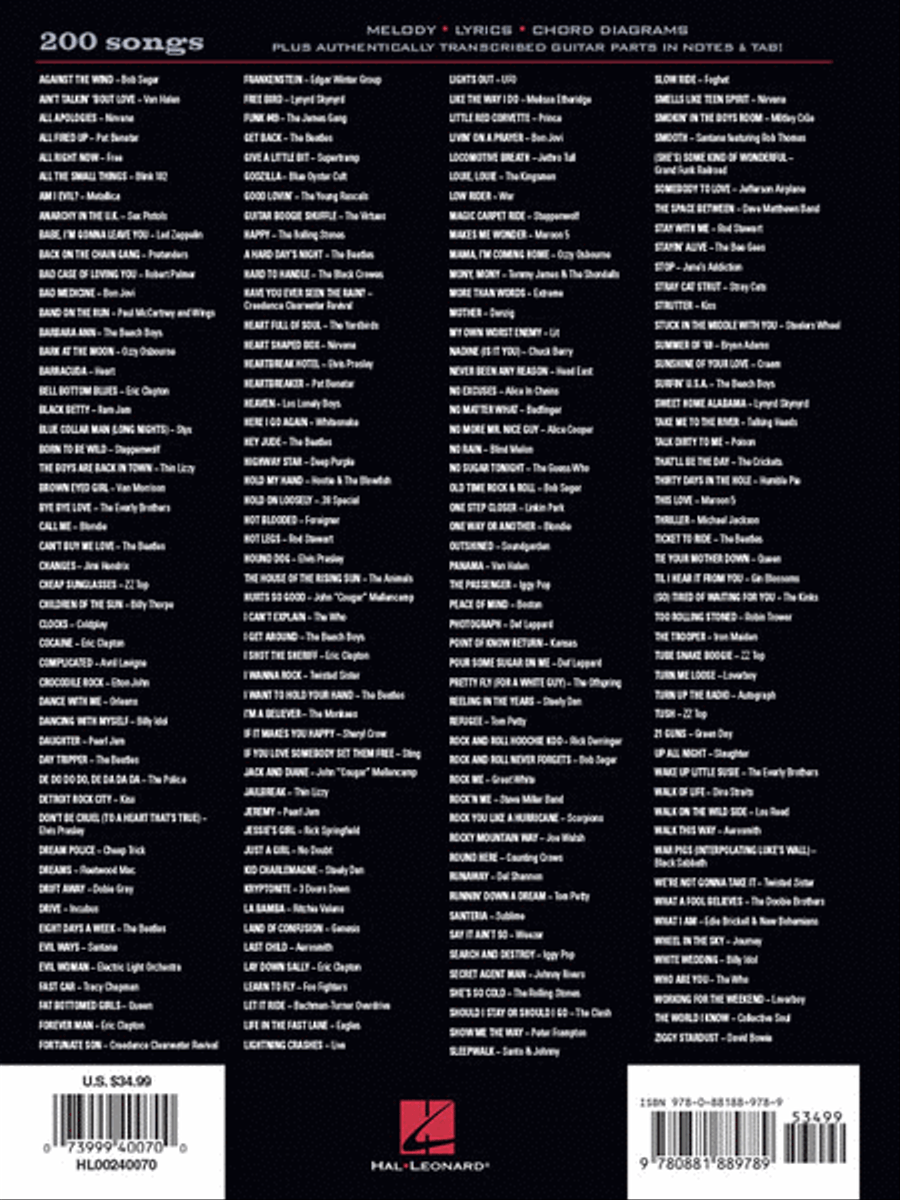 The Ultimate Rock Guitar Fake Book - 2nd Edition Electric Guitar scores gallery preview page 6