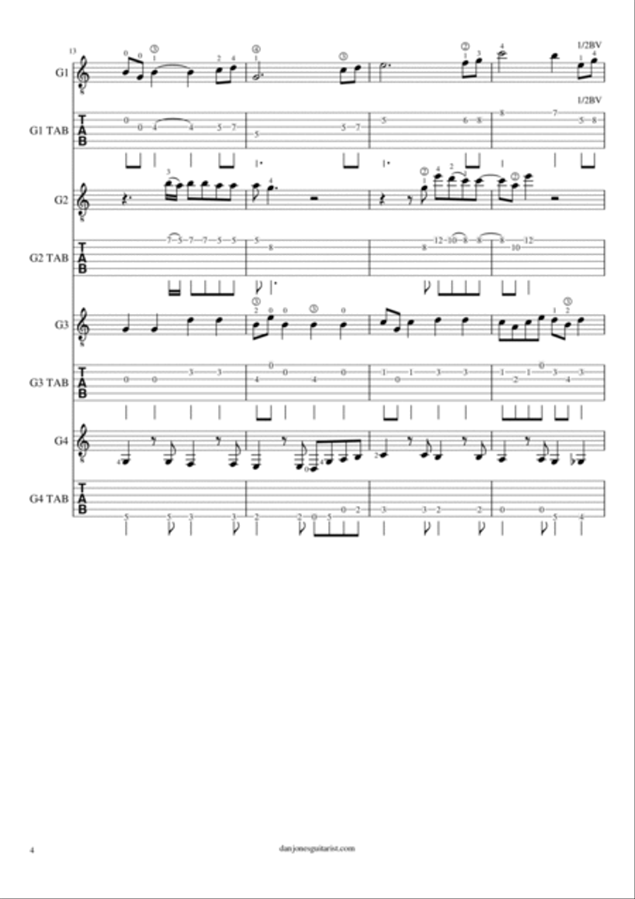 A Whiter Shade Of Pale Guitar Ensemble scores gallery preview page 5
