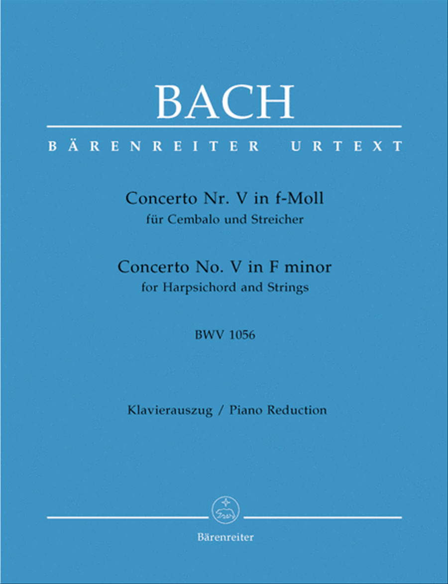 Concerto for Harpsichord and Strings No. 5 f minor BWV 1056 Violin scores gallery preview page 1
