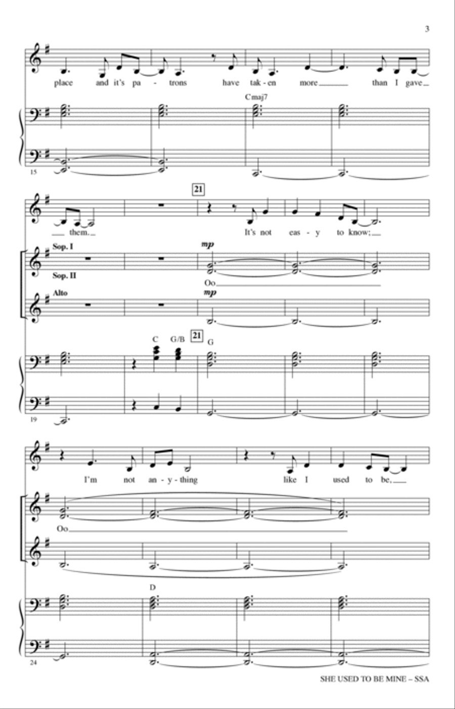 She Used To Be Mine (from Waitress the Musical) (arr. Mac Huff)