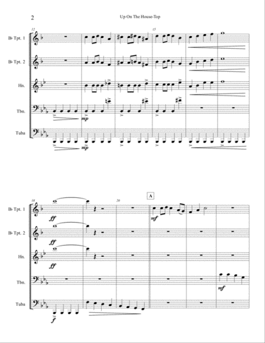 Up On The Housetop Brass Ensemble scores gallery preview page 3