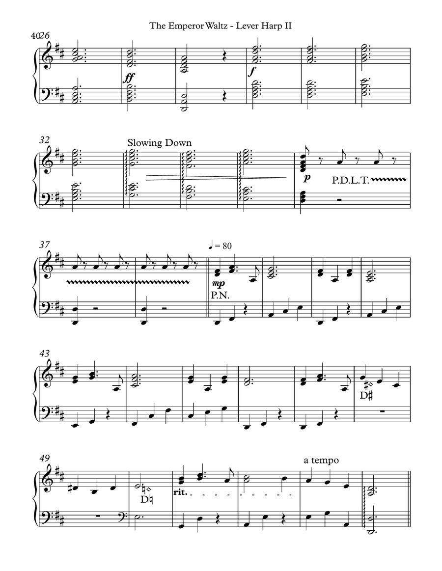 The Emperor Waltz, Lever Harp II Celtic Harp scores gallery preview page 3