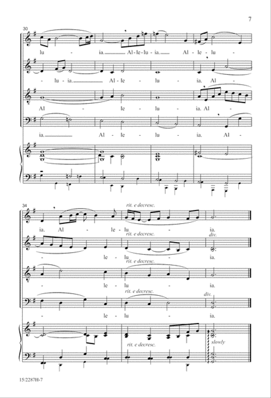 A Gentle Alleluia 4-Part scores gallery preview page 7