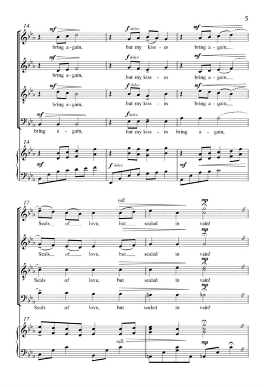 Take, O Take Those Lips Away 4-Part scores gallery preview page 3