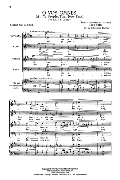 O Vos Omnes (SATB)