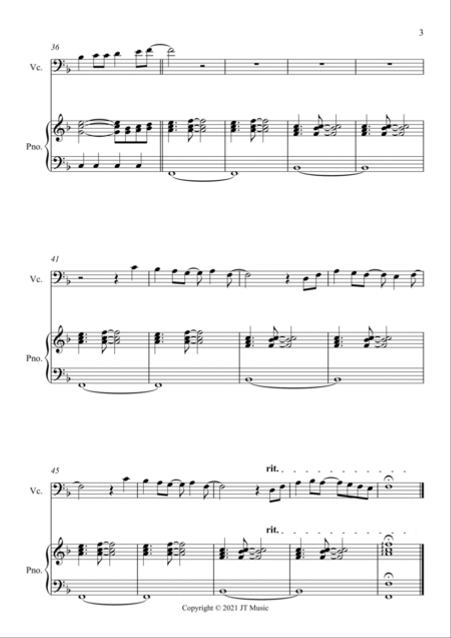 Reflections - Cello and Piano Piano scores gallery preview page 3