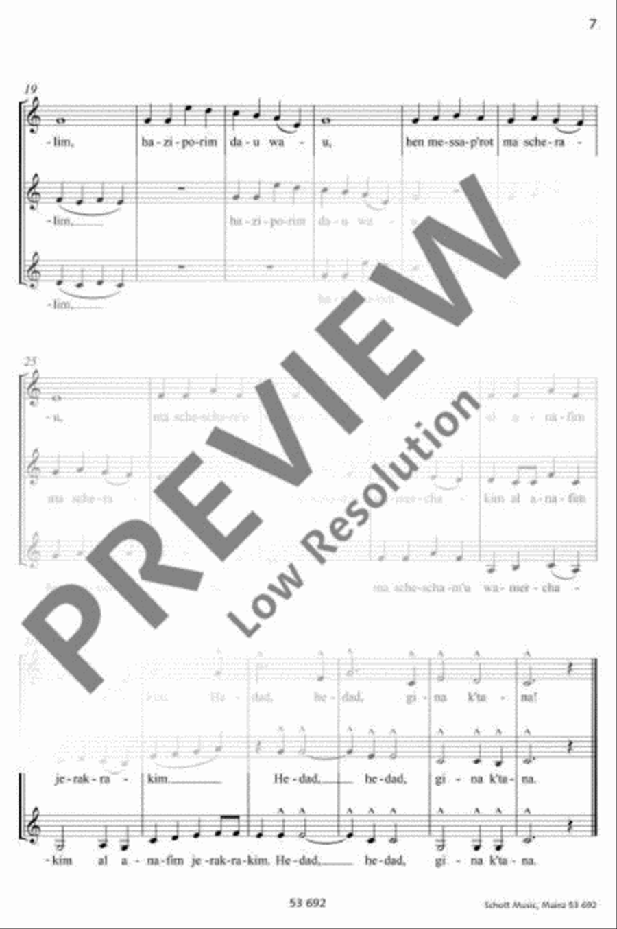 Three Hebrew pieces for boys' choir SSA scores gallery preview page 8