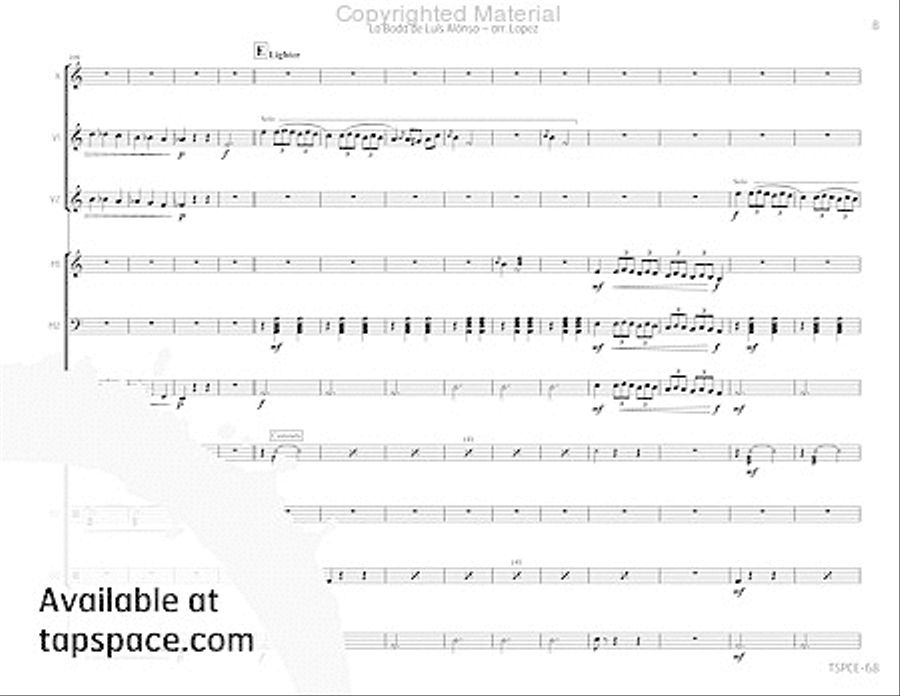 La Boda de Luis Alonso Percussion Ensemble scores gallery preview page 12