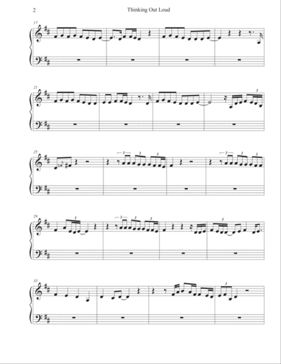 Thinking Out Loud Thinking Out Loud Easy Piano scores gallery preview page 2