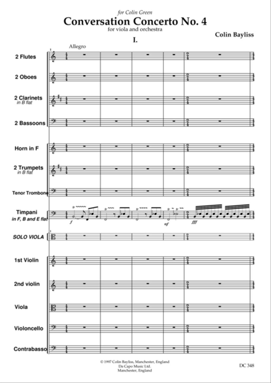 Conversation Concerto No.4 for viola and orchestra [score only] Full Orchestra scores gallery preview page 1