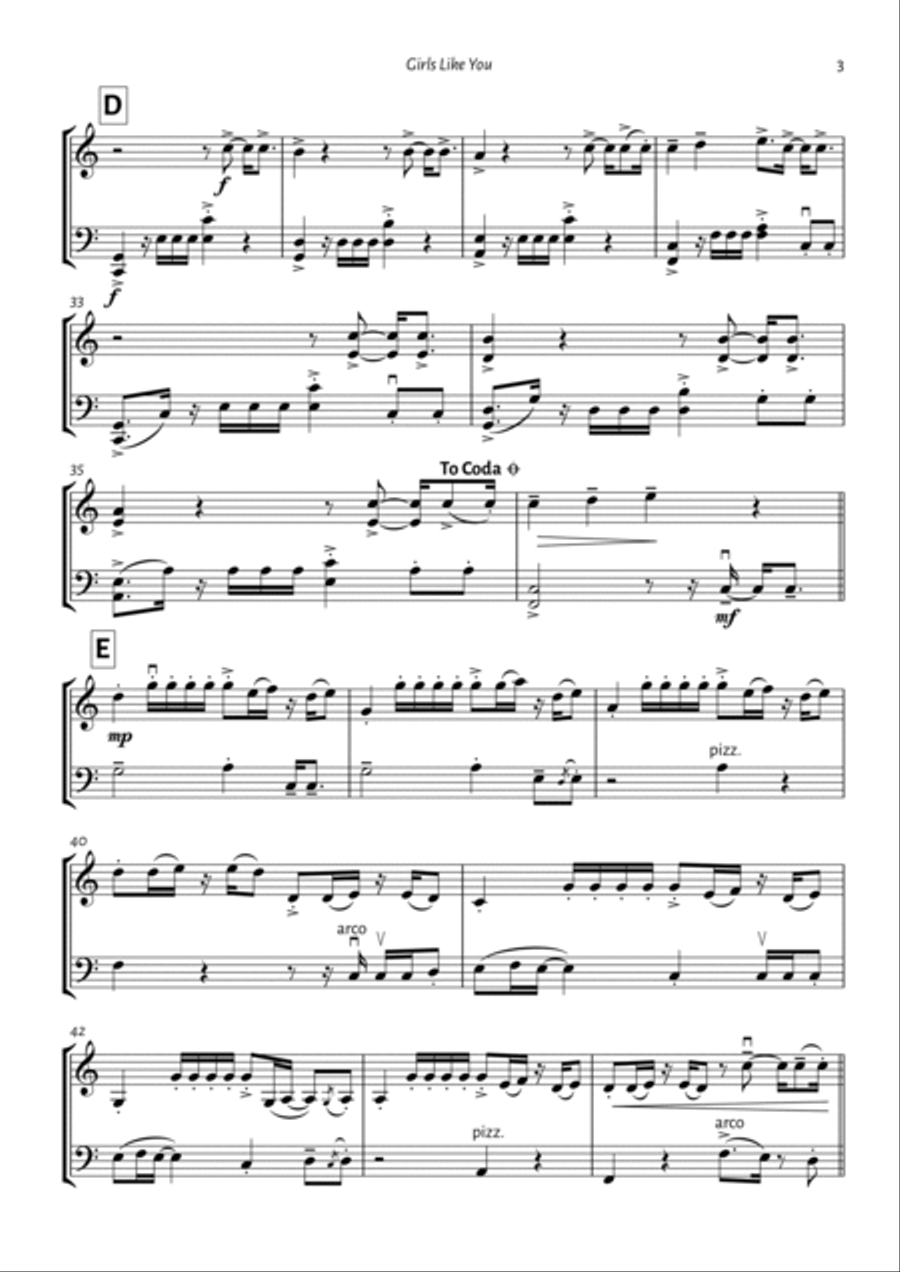 Girls Like You String Duet scores gallery preview page 3