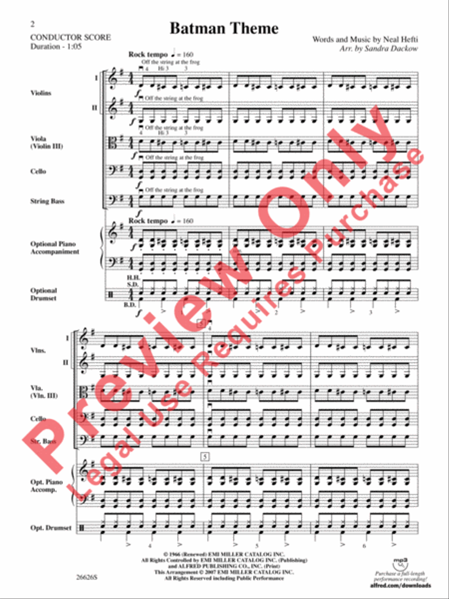 Batman Theme String Orchestra scores gallery preview page 3